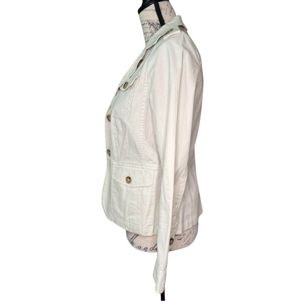 TALBOTS White Button Down Jacket for Women Size 4P - Picture 7 of 16